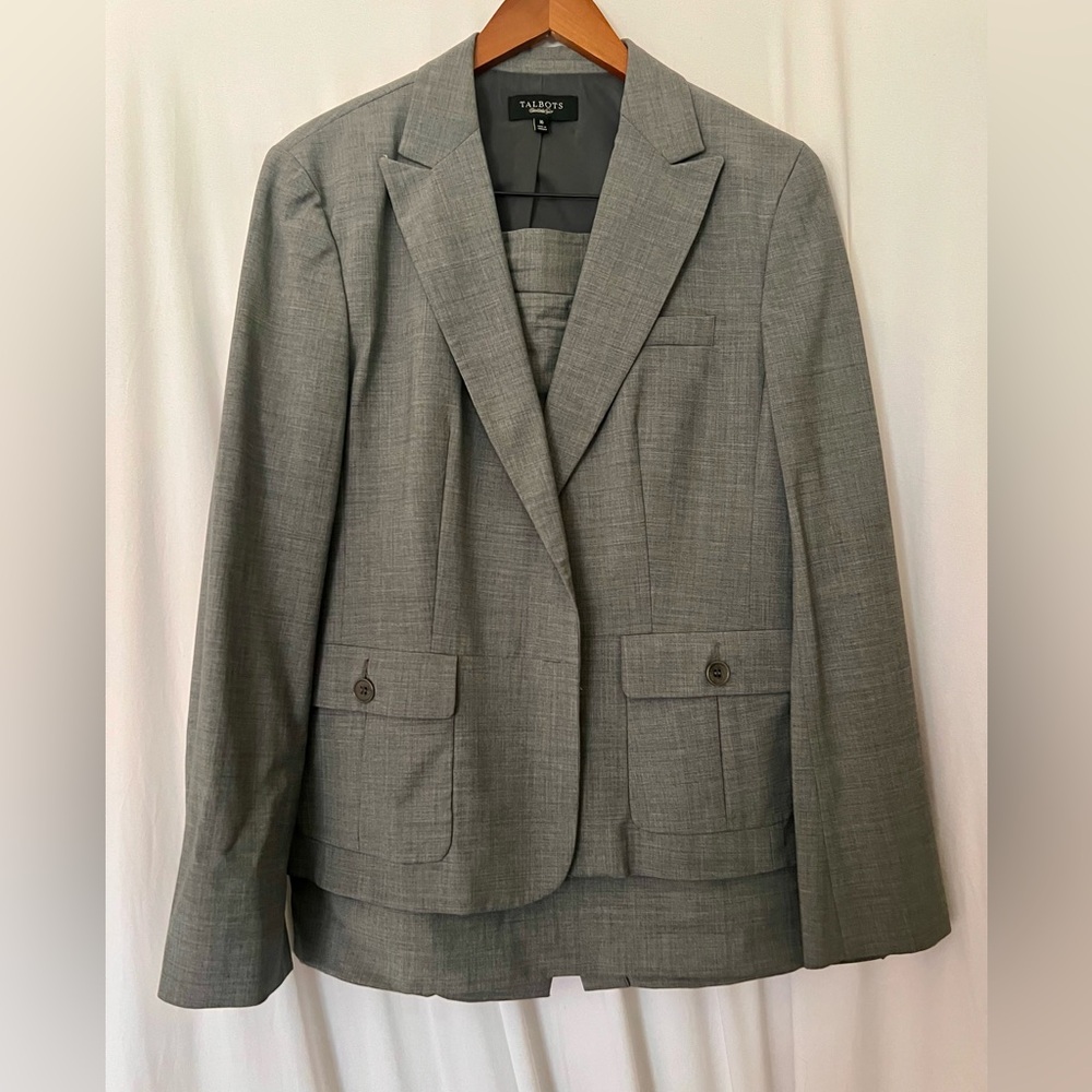 Talbots Women's Gray Blazer and Skirt Suit